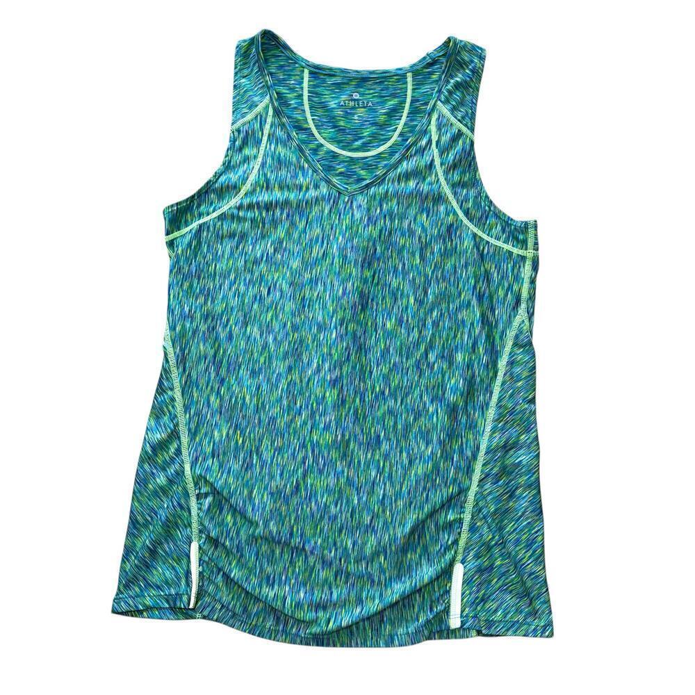Athleta Green Blue Space Dye Run Tank Top Small